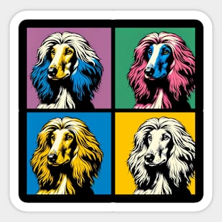 Pop Retro Afghan Hound Art - Cute Puppy Sticker